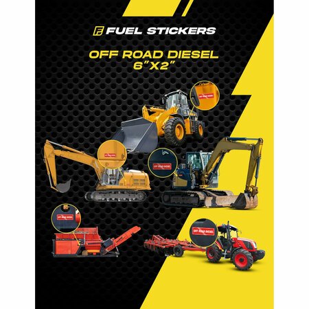 Fuel Stickers Off Road Diesel Sticker: Fuel Tank, Agri Equipment &  Heavy Equipment, Hvy-Dty, 6''x2'', 24PK Z-262ORD-24PK